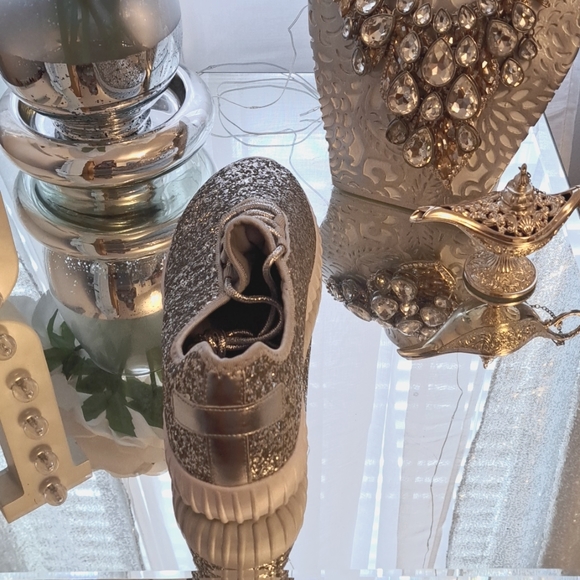 NWOT Silver sequin sneakers - Picture 5 of 6